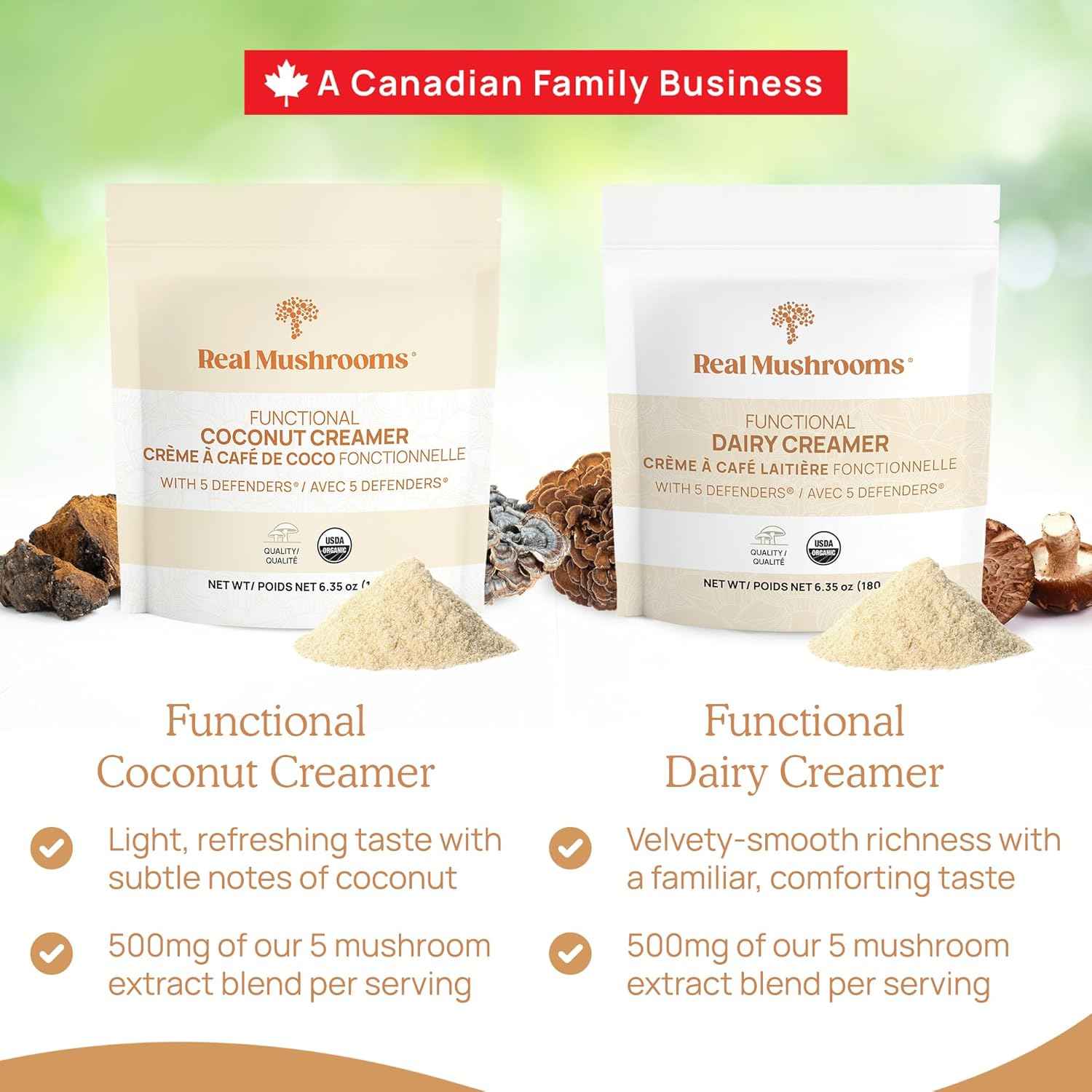 Real Mushrooms Functional Coconut Creamer with Reishi, Lucuma & Ceylon Cinnamon – Organic, Dairy-Free – Vegan Coffee Creamer for Smoothies & Drinks – 90 Servings Organic Cream Coconut Powder