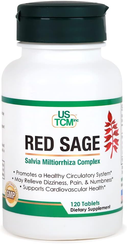 Red Sage Salvia Miltiorrhiza Complex Tablet - 120 Tablets by USTCM