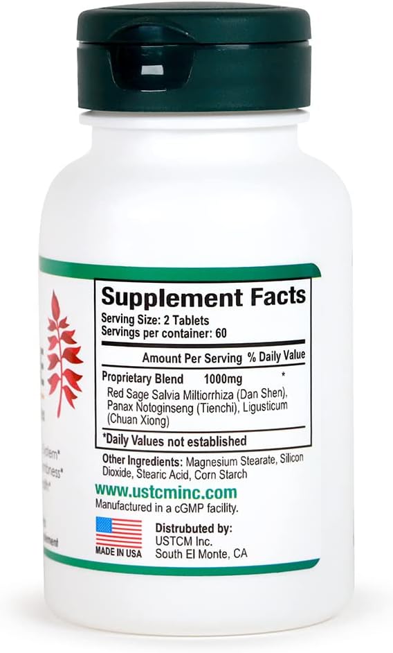 Red Sage Salvia Miltiorrhiza Complex Tablet - 120 Tablets by USTCM
