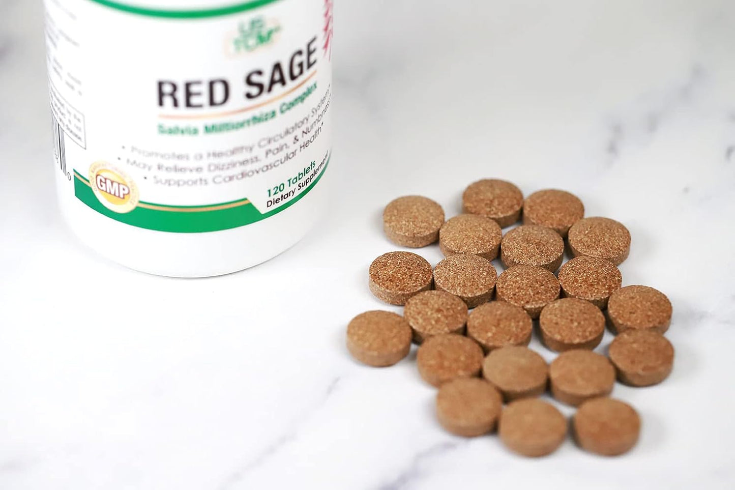 Red Sage Salvia Miltiorrhiza Complex Tablet - 120 Tablets by USTCM