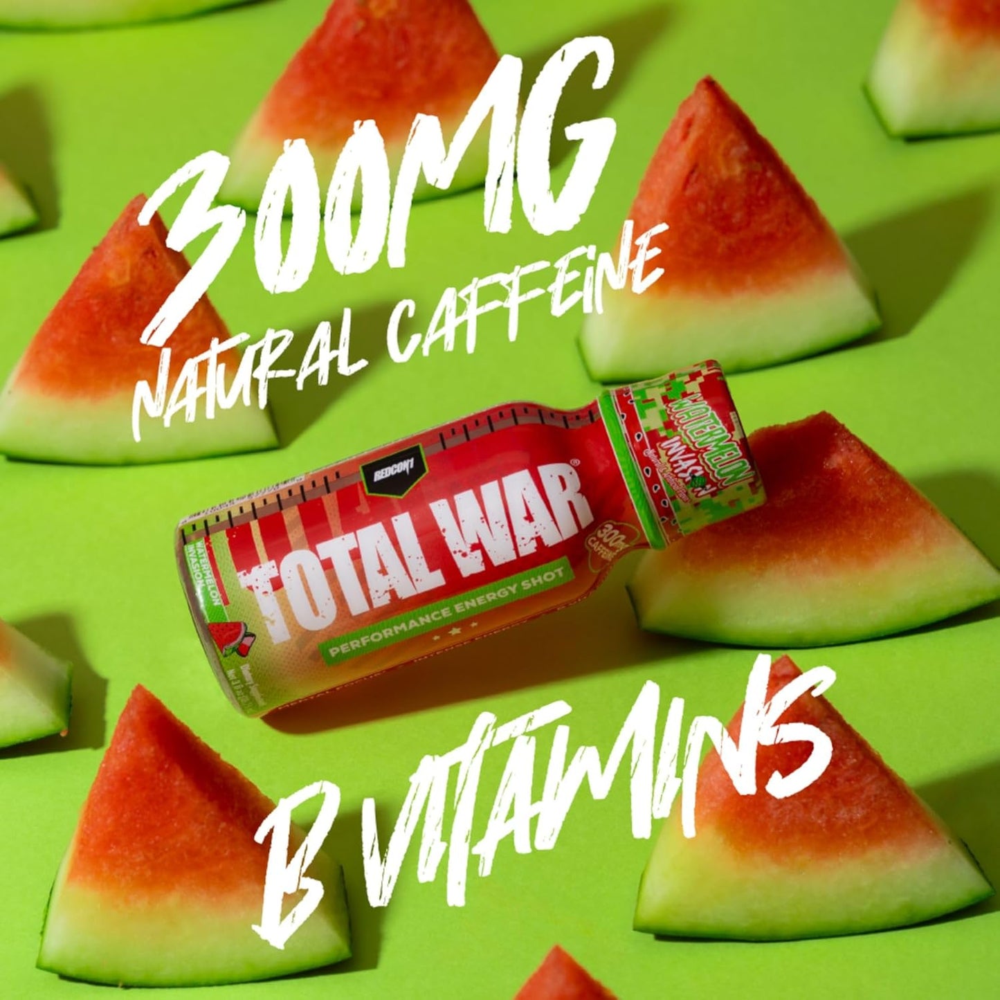 REDCON1 Total War Energy Shots - 300mg Caffeine, B Vitamins, Sugar-Free - Long-Lasting Focus Support - Orange Crush Flavor - 12 Count