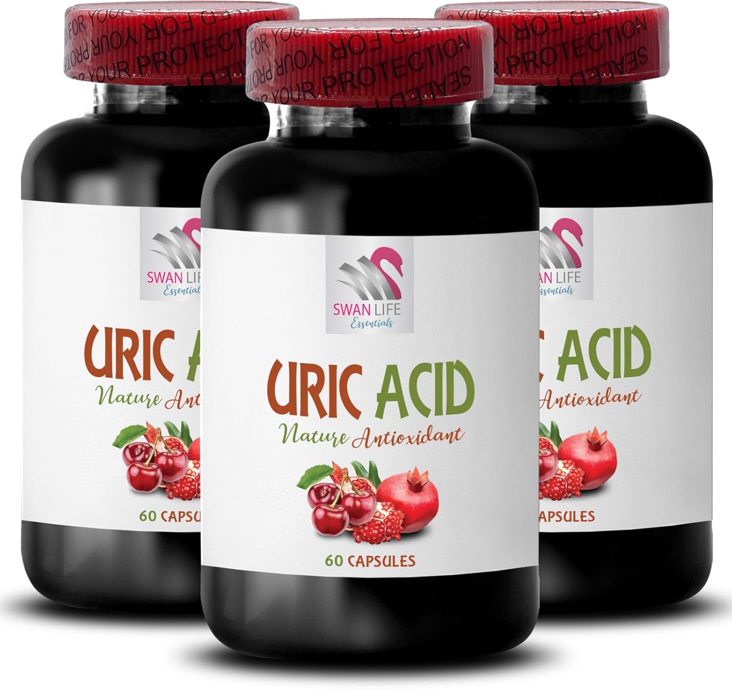 Reduce Uric Acid Naturally with Cranberry and Pomegranate Supplement - 180 Capsules