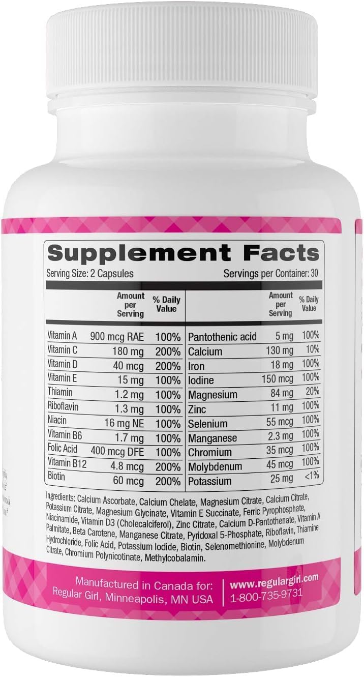 Regular Girl Women's Multivitamin and Sunfiber GI Probiotic Powder Bundle - Energy & Digestive Support, 30 Servings