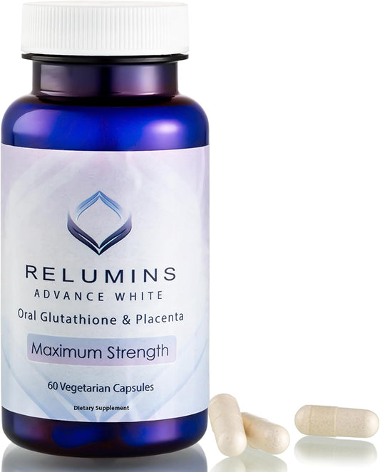 Relumins Max Strength Glutathione Capsules with Rose HIPS - 60 Capsules for Skin Brightening