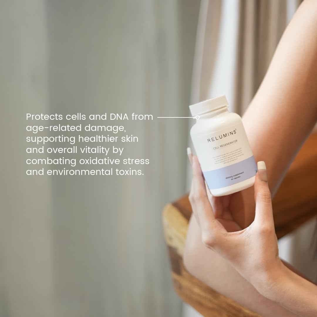 Relumins NAD+ Cell Regenerator Supplement with Quercetin & Fisetin - Anti-Aging, Energy Support, Antioxidant Protection - 60 Caps