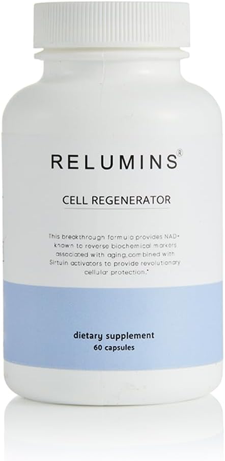 Relumins NAD+ Cell Regenerator Supplement with Quercetin & Fisetin - Anti-Aging, Energy Support, Antioxidant Protection - 60 Caps