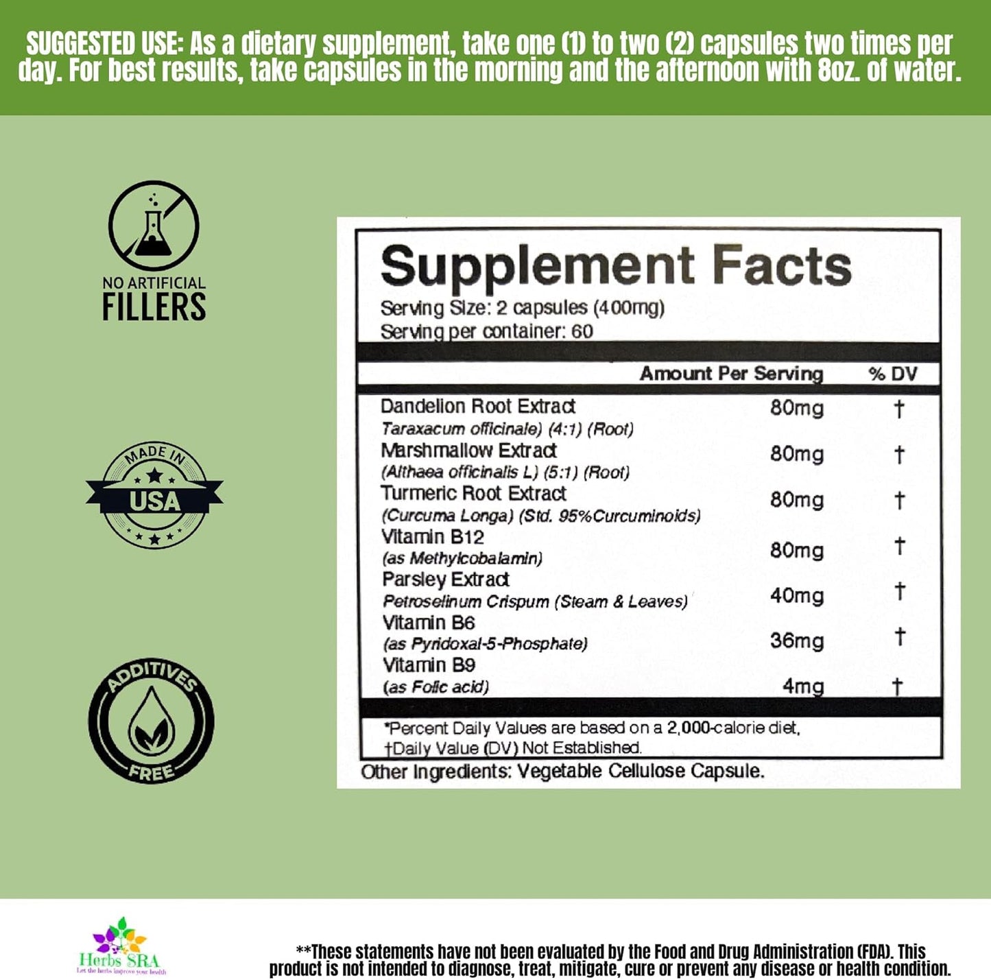 RenalHealth Herbal Supplement for Kidney Health - Detox & Function Support with 120 Vegetarian Capsules