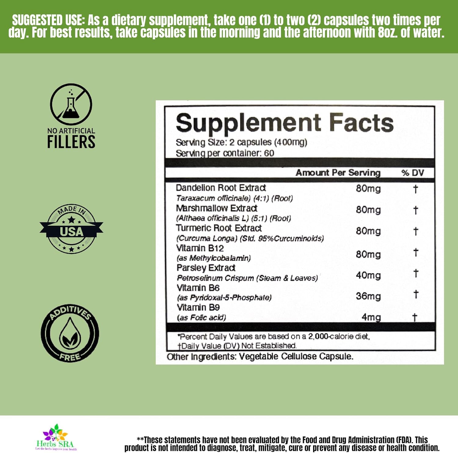 RenalHealth Herbal Supplement for Kidney Health - Detox & Function Support with 120 Vegetarian Capsules