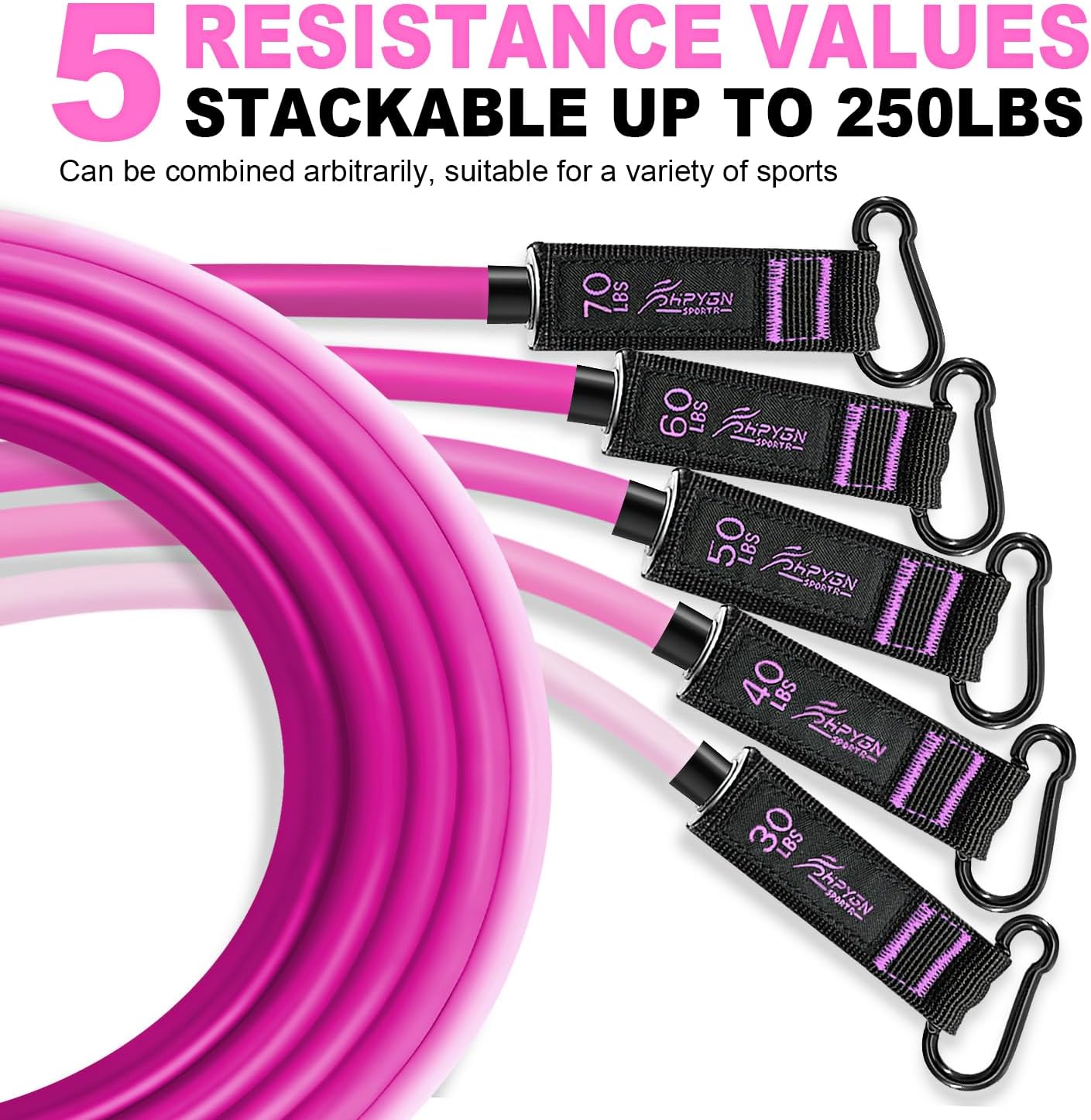 Resistance Bands with Handles, Ankle Straps, and Door Anchor - Ideal for Heavy Resistance Training, Physical Therapy, Yoga, and Home Workouts
