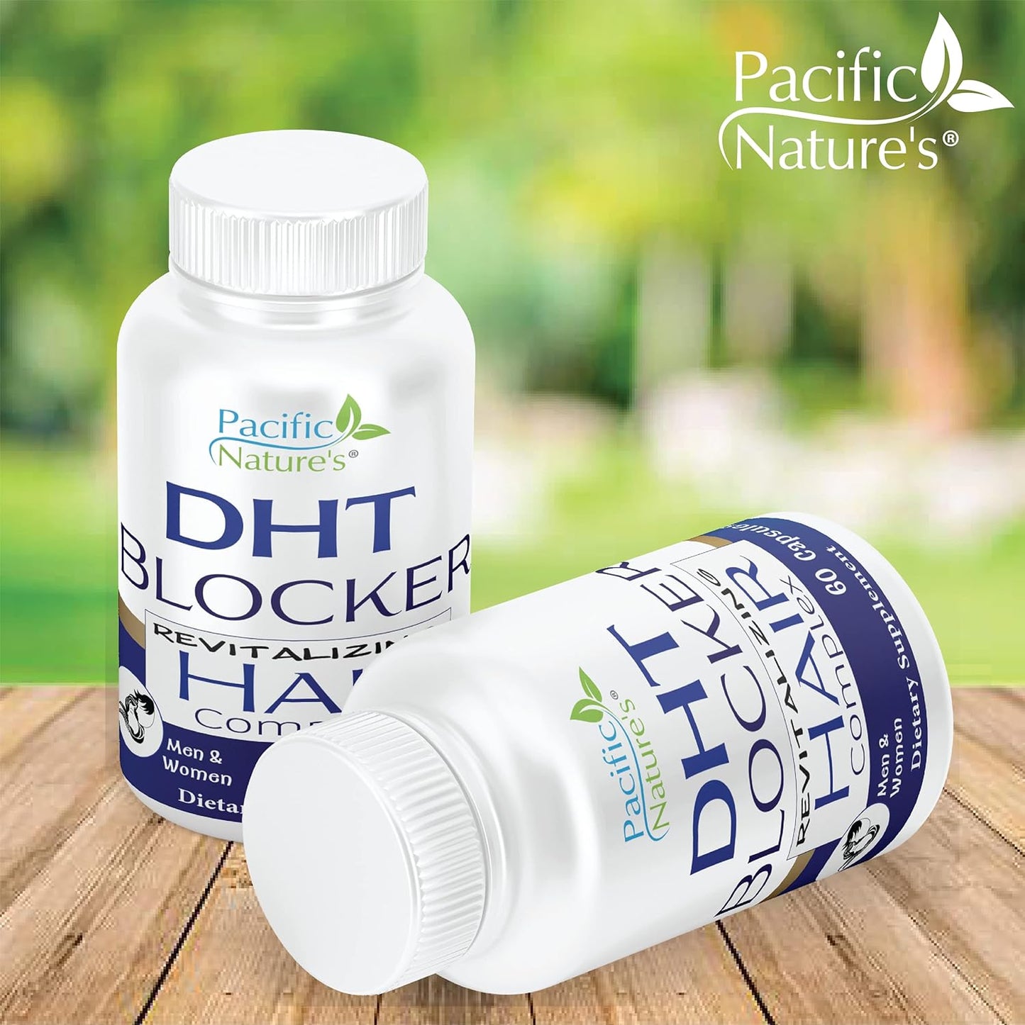 Revitalize Hair Growth with Pacific Nature's DHT Blocker Supplement - 60 Capsules for Men & Women - Non-GMO, Gluten Free Formula
