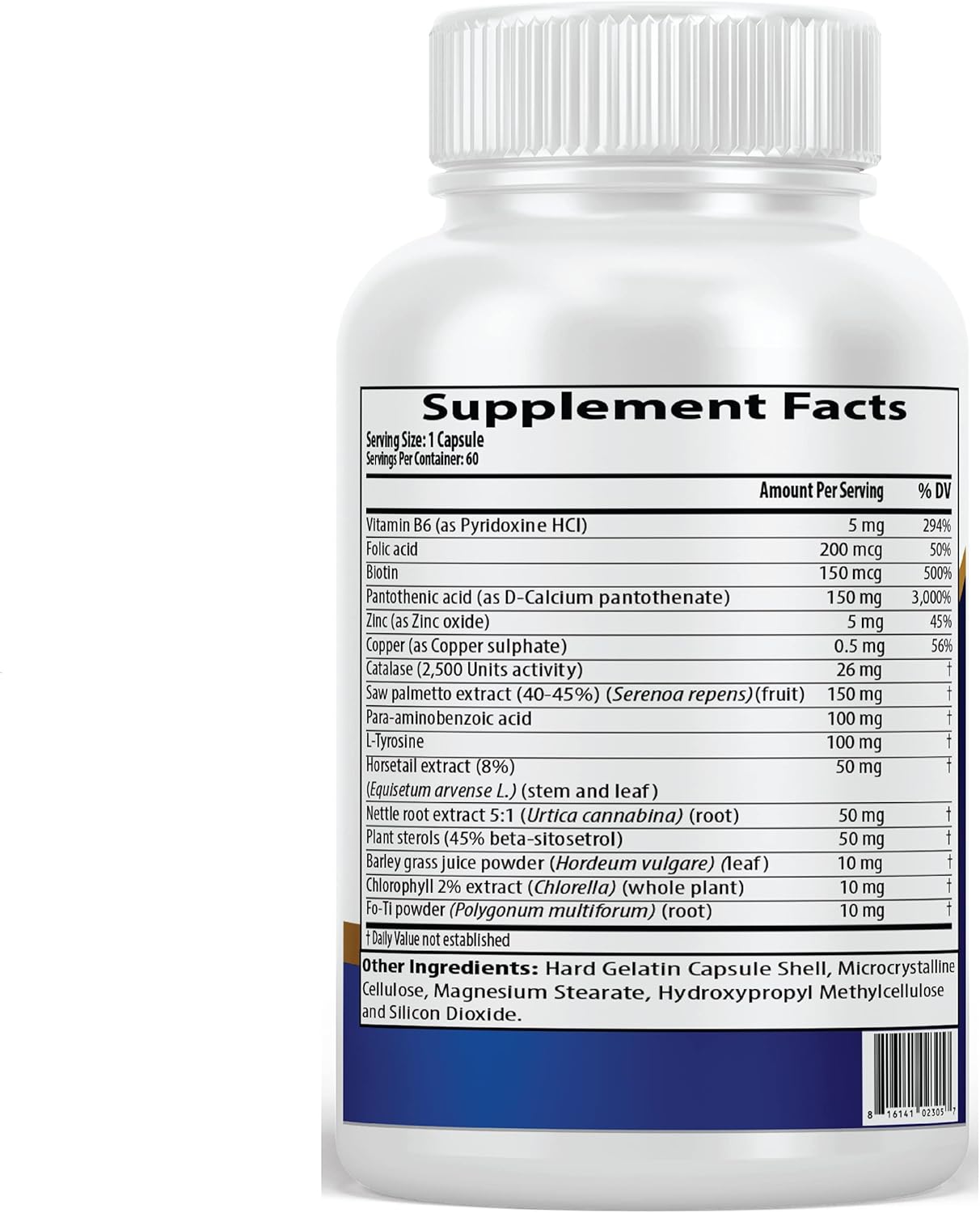 Revitalize Hair Growth with Pacific Nature's DHT Blocker Supplement - 60 Capsules for Men & Women - Non-GMO, Gluten Free Formula