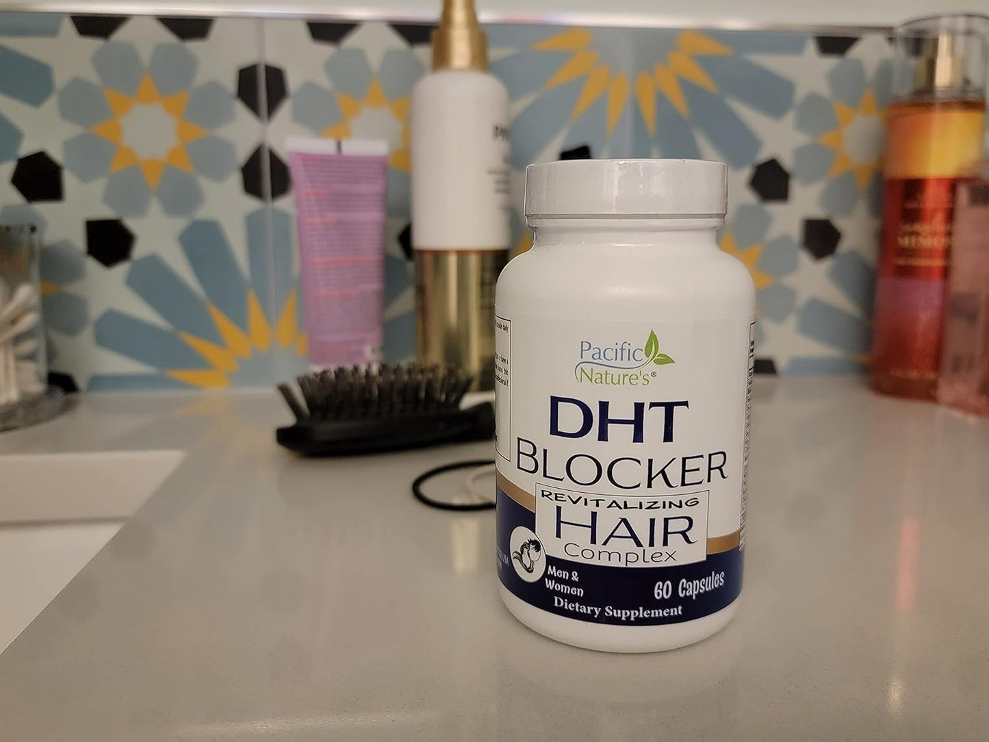 Revitalize Hair Growth with Pacific Nature's DHT Blocker Supplement - 60 Capsules for Men & Women - Non-GMO, Gluten Free Formula
