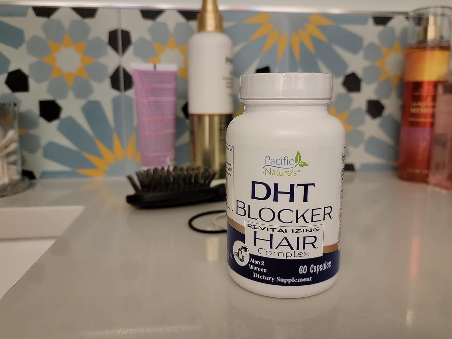 Revitalize Hair Growth with Pacific Nature's DHT Blocker Supplement - 60 Capsules for Men & Women - Non-GMO, Gluten Free Formula