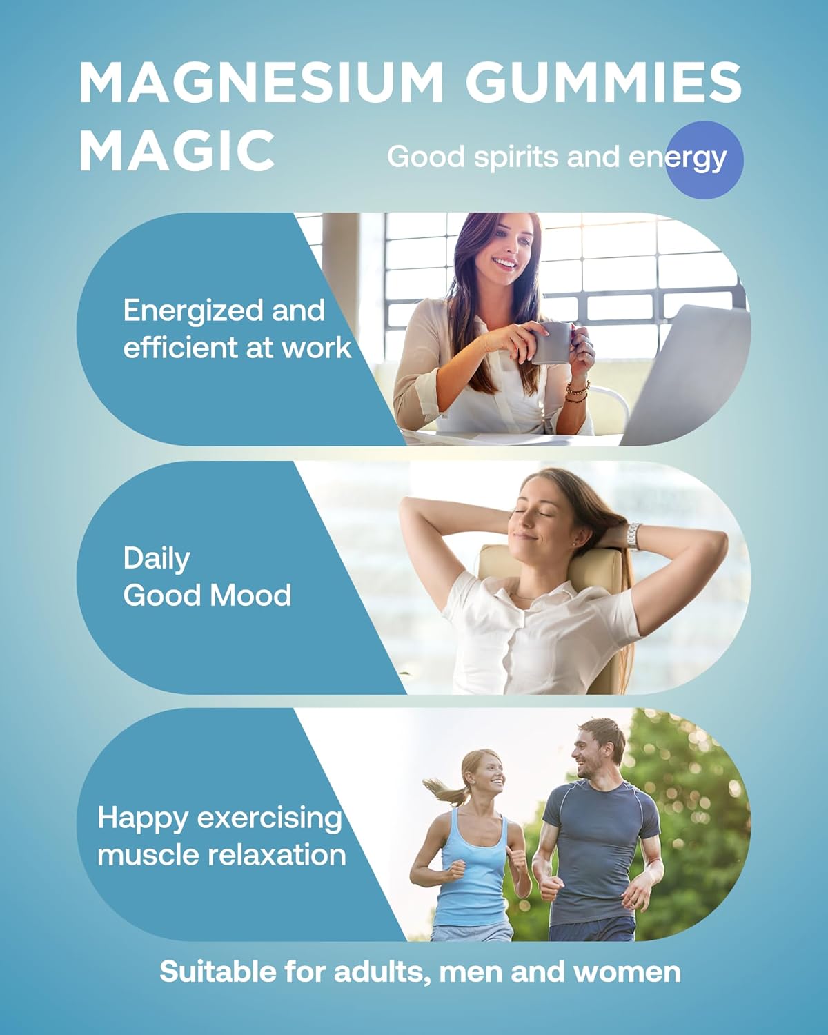 RevitaWell Magnesium Gummies - Vegan Supplement for Sleep, Muscle, Bone, Energy & Heart - Grape Flavour - 2100mg Magnesium Glycinate & Citrate