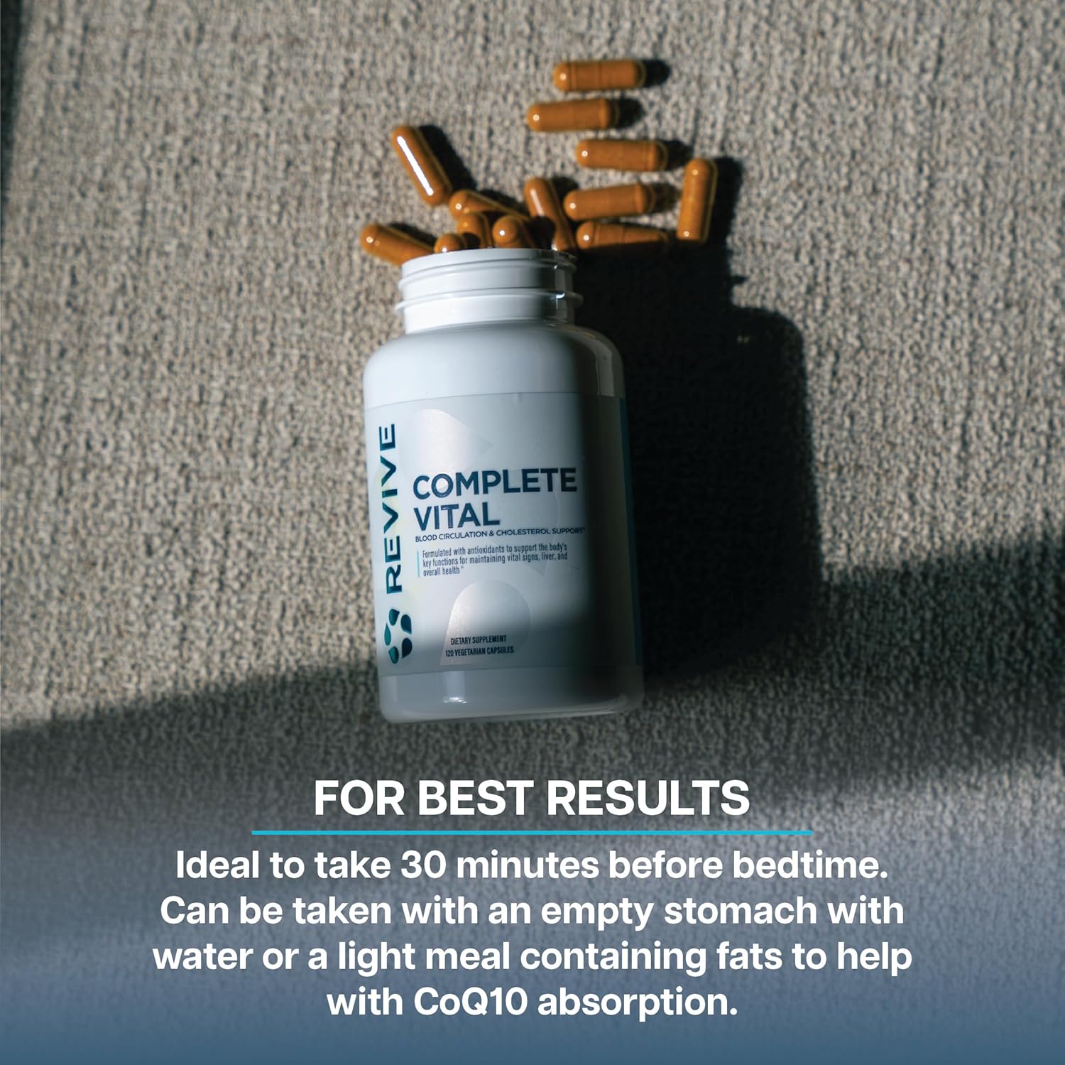 Revive MD Complete Vital Supplement - 120 Vegetarian Capsules with NAC & CoQ10 for Health Support & Antioxidant Boost