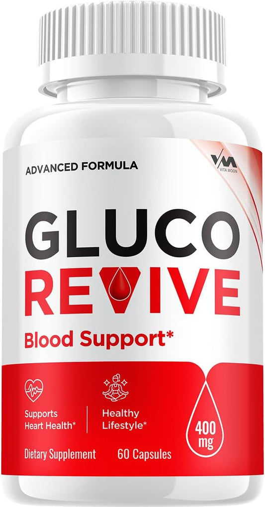 ReviveGluco Maximum Strength Supplement - Advanced GlucoRevive Formula - 60 Capsules