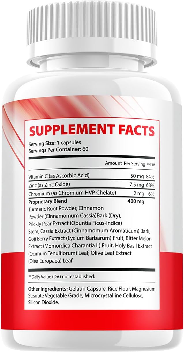 ReviveGluco Maximum Strength Supplement - Advanced GlucoRevive Formula (60 Capsules)