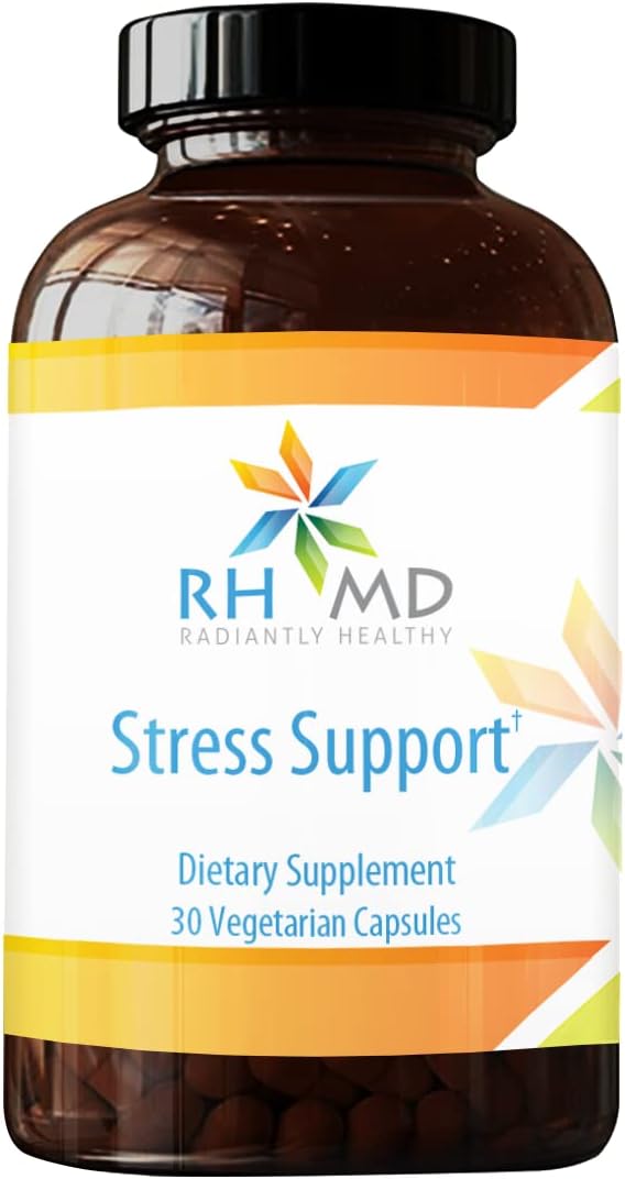 RHMD Stress Support: Triple Ashwagandha Root & Leaf Extract Supplement - Non-GMO (30 Capsules) for Radiant Health