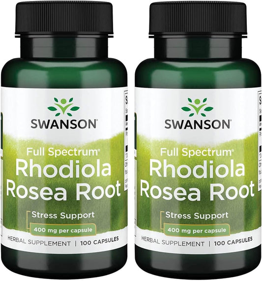 Rhodiola Rosea Root Capsules - Natural Adaptogenic Supplement for Mood & Energy Support - Stress Relief Formula (200 Capsules, 400mg)