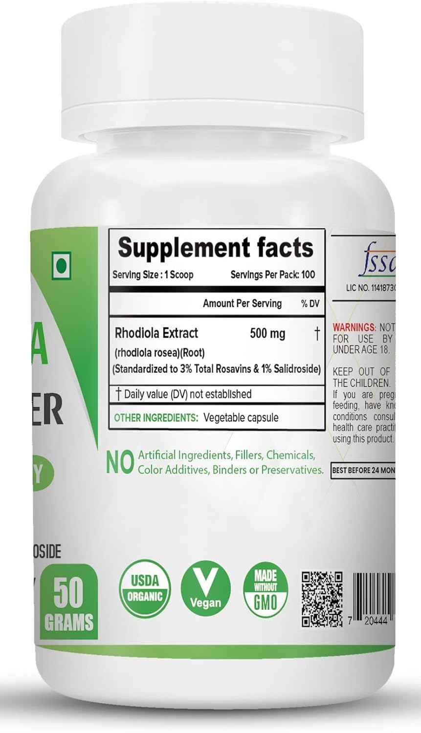 Rhodiola Rosea Root Extract Powder (50 Grams)