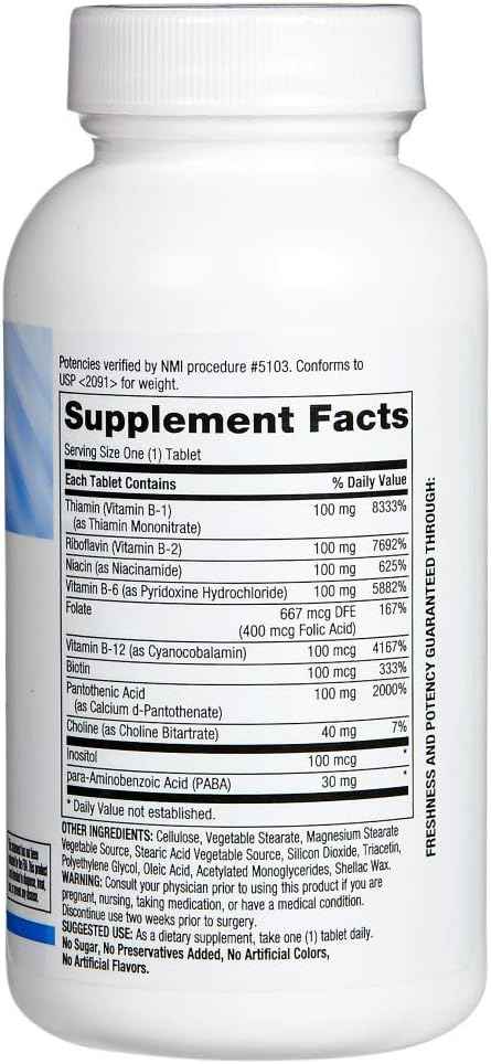 Rite Aid Balanced B-100 Tablets, B-Complex Formula, High Potency - 60 Count | Vitamin B Complex | Energy Supplement Vitamin B Complex Supplements| B Complex Vitamin Supplement | B Vitamins Complex