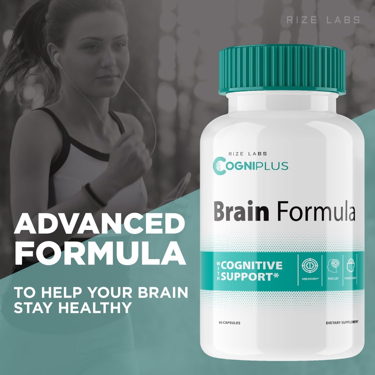 Rize Labs 5 Pack Cogni Plus Brain Formula Capsules - Cognitive Support for Memory & Focus, 300 Capsules