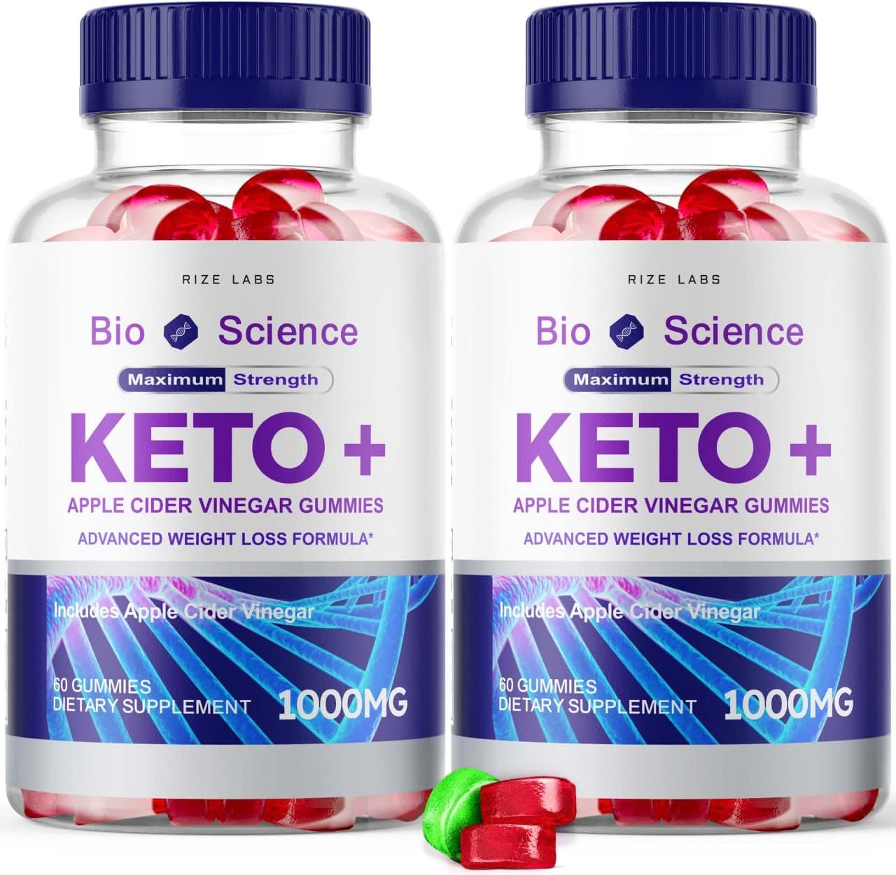 Rize Labs Bio Science Keto Plus Gummies with Apple Cider Vinegar - 240 Gummies for  Slimming Formula  - Extra Strength Formula