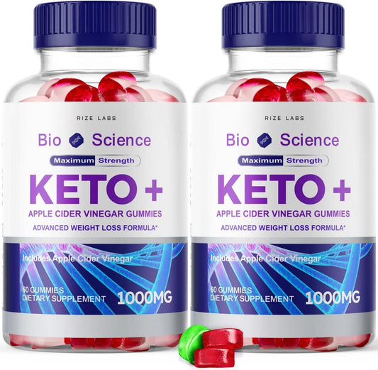 Rize Labs Bio Science Keto Plus Gummies with Apple Cider Vinegar - 240 Gummies for  Slimming Formula  - Extra Strength Formula