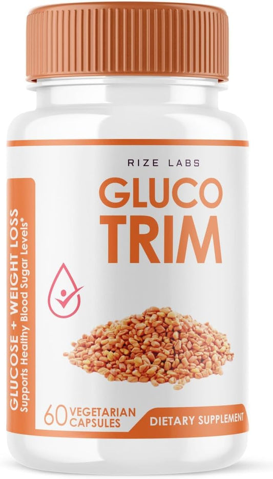 rize labs GlucoTrim - All-Natural Blood Sugar Support Capsules for Stable Health - Advanced Formula with Optimal Benefits - 60 Capsules