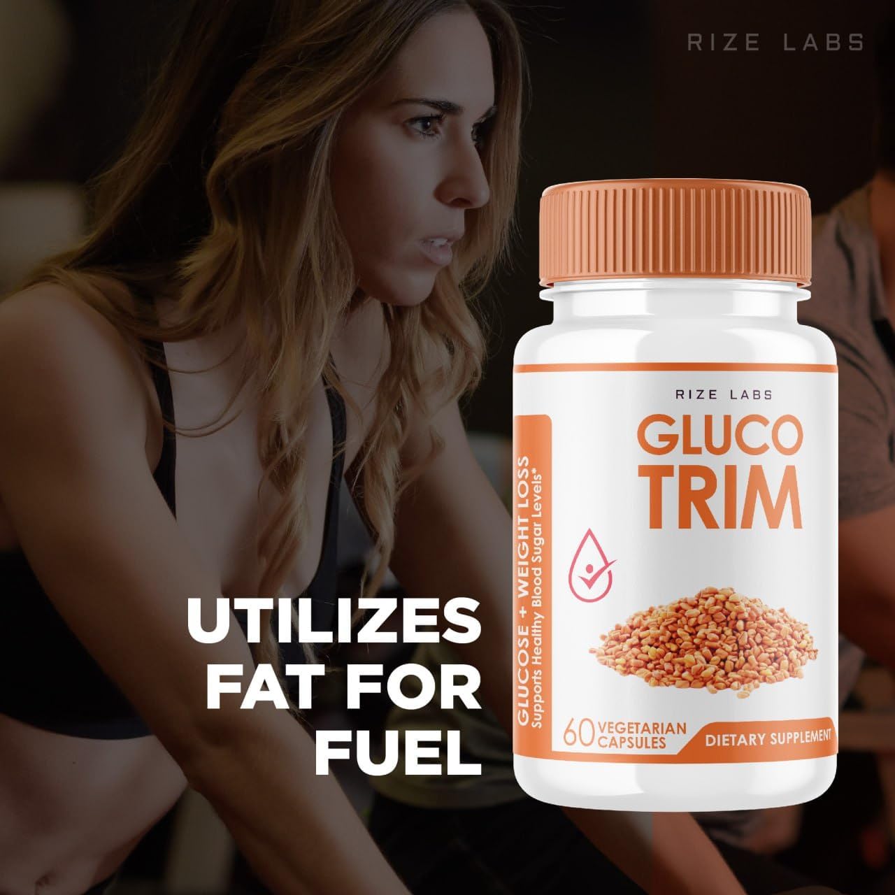 rize labs GlucoTrim - All-Natural Blood Sugar Support Capsules for Stable Health - Advanced Formula with Optimal Benefits - 60 Capsules