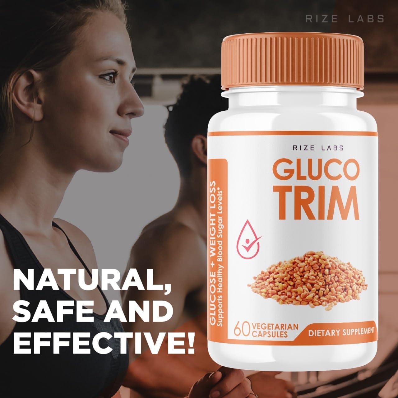 rize labs GlucoTrim - All-Natural Blood Sugar Support Capsules for Stable Health - Advanced Formula with Optimal Benefits - 60 Capsules