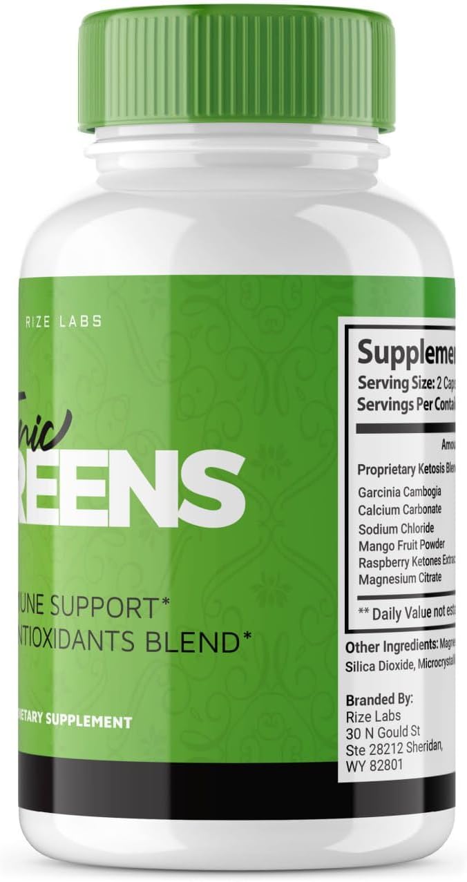 Rize Labs Tonic Greens Capsules - 3 Pack with Immune Support, Advanced Formula Supplement, Super Antioxidants Blend - 180 Capsules