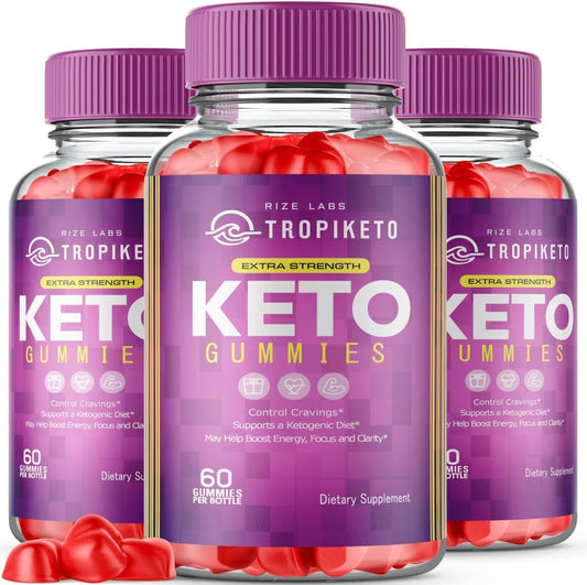 Rize Labs TropiKeto Extra Strength Gummies - Pack of 3 for Advanced  Slimming Formula  - 180 Gummies
