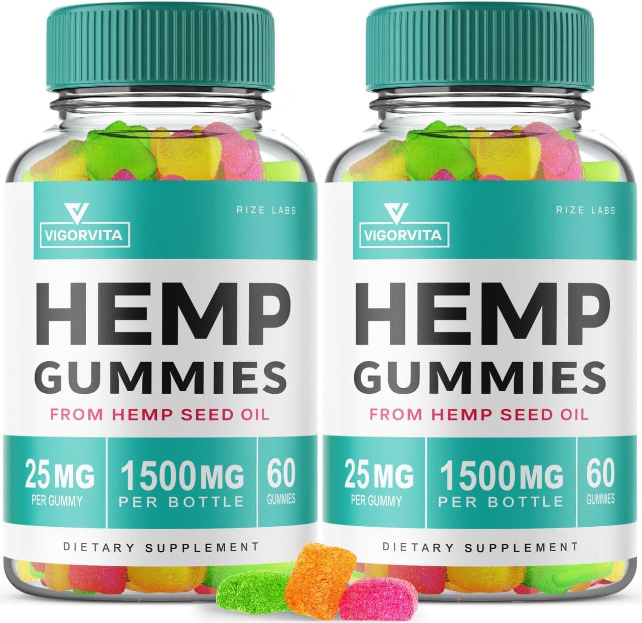 Rize Labs VigorVita Gummy 2-Pack: Maximum Strength Formula for Good Well-Being - 120 Premium Blend Gummies