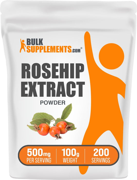 Rosehip Extract Powder - Herbal Antioxidant Supplement, Gluten-Free, 500mg per Serving - 100g (3.5 oz) Pack of 1