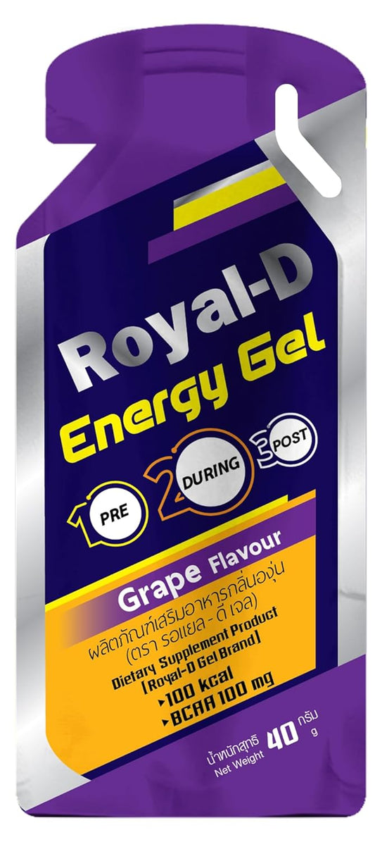 Royal-D Energy Gels - Grape Flavor, 1.4 Oz Packets (20 Count) for Running and Cycling