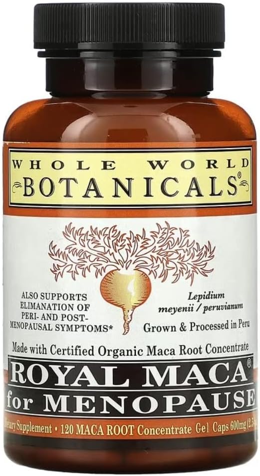 Royal Maca 120 Gel Capsules for Menopause Support - Whole World Brand