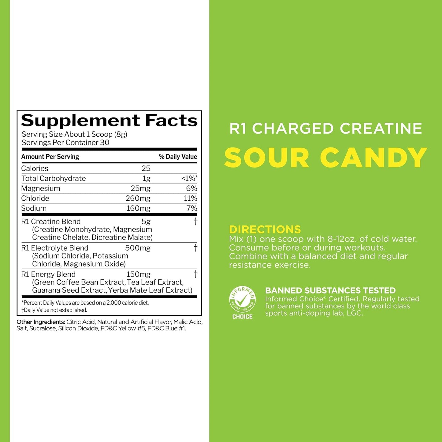 Rule 1 Charged Creatine: Multi-Function Workout Supplement with Creatine, Electrolytes, & Energy Blends for Intensity & Performance (30 Servings)