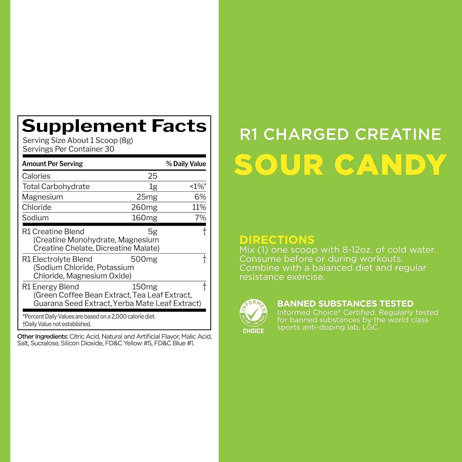 Rule 1 Charged Creatine: Multi-Function Workout Supplement with Creatine, Electrolytes, & Energy Blends for Intensity & Performance (30 Servings)
