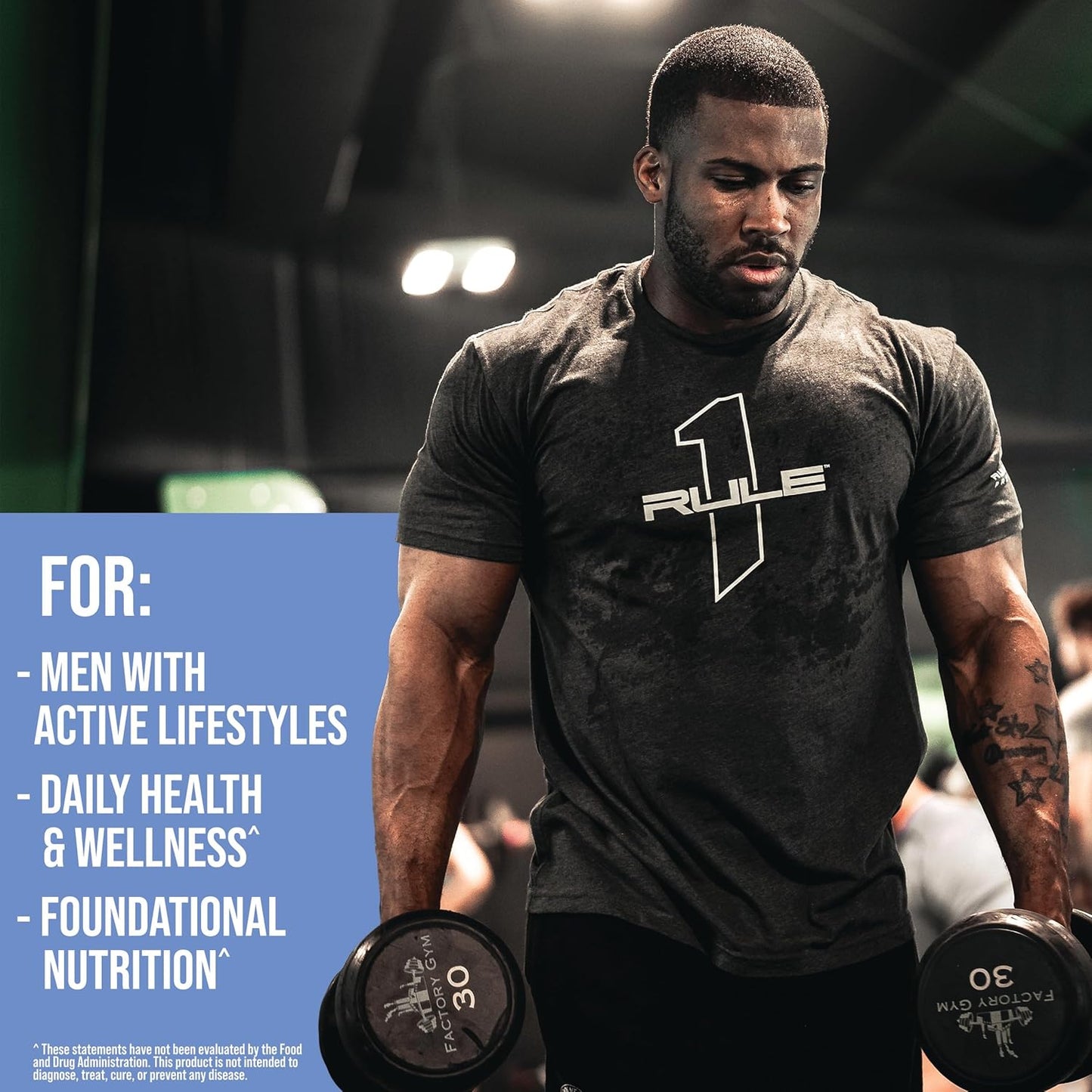 Rule 1 Men's Multi - Daily Vitamins, Minerals, Superfoods for Active Men (90 Tablets)