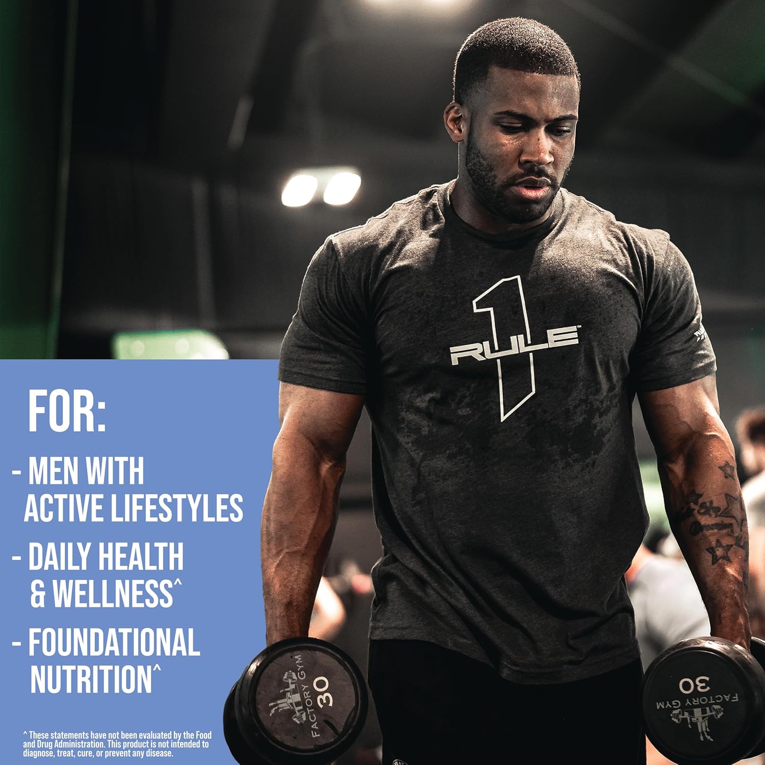 Rule 1 Men's Multi - Daily Vitamins, Minerals, Superfoods for Active Men (90 Tablets)