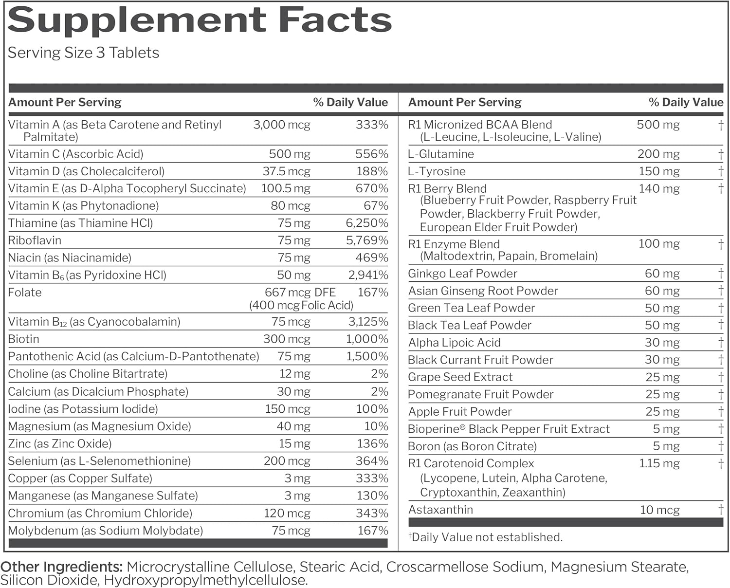 Rule 1 Men's Multi - Daily Vitamins, Minerals, Superfoods for Active Men (90 Tablets)
