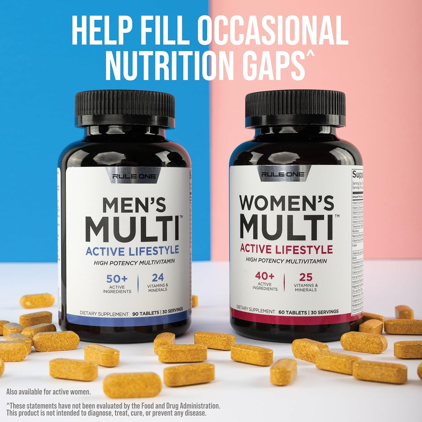 Rule 1 Men's Multi - Daily Vitamins, Minerals, Superfoods for Active Men (90 Tablets)