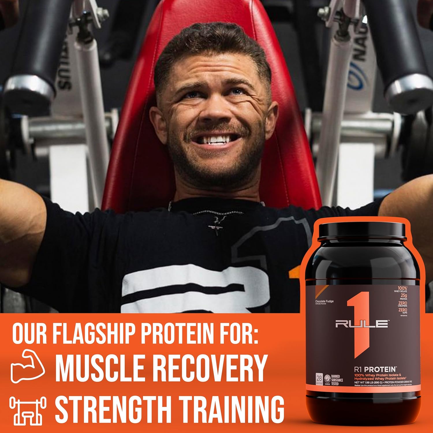 Rule One Proteins R1 Protein - 25g Fast-Acting Isolate & Hydrolysate Powder with 6g BCAAs - 10lb Vanilla Créme