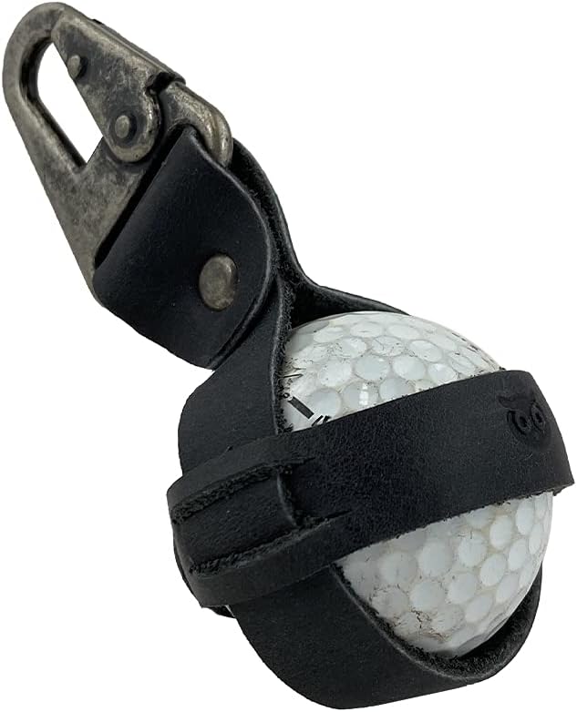 Rustic Leather Golf Tee Spare Ball Holder with Belt Loop Hook - Handmade by Hide & Drink