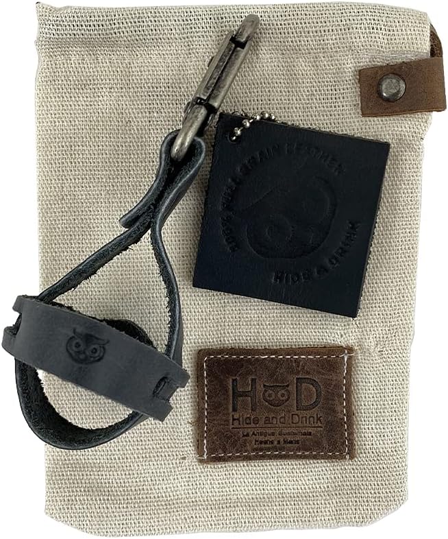 Rustic Leather Golf Tee Spare Ball Holder with Belt Loop Hook - Handmade by Hide & Drink