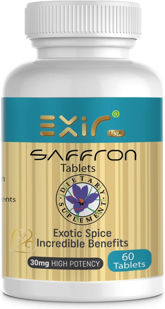 Saffron Supplement for Mood, Focus, Vision, and Energy - 60 Tablets