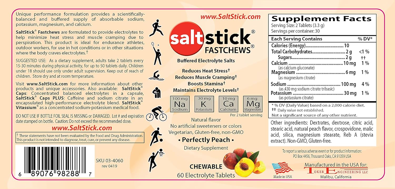 SaltStick Fastchews: Electrolyte Replacement Tablets for Athletes - 10ct Variety 4-Pack for Rehydration, Exercise Recovery, Hiking & Sports