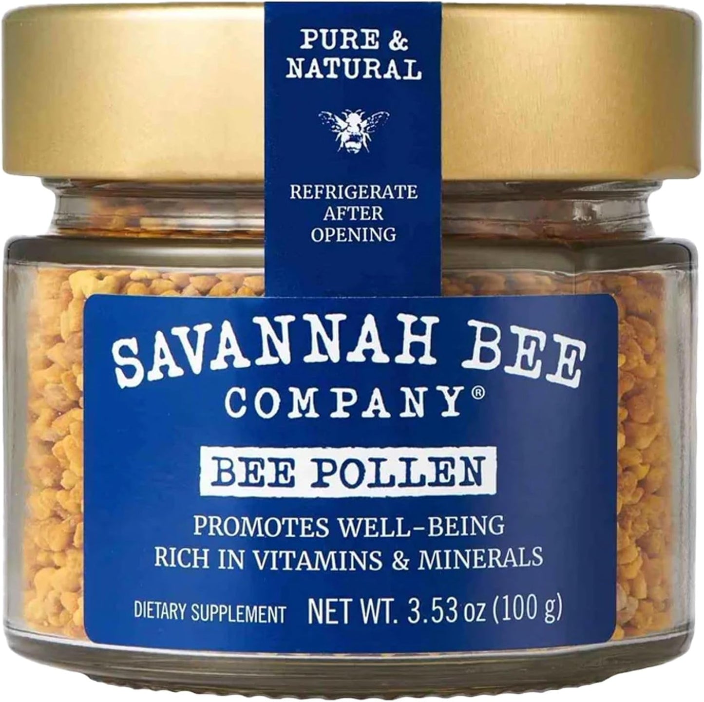 Savannah Bee Company Bee Pollen Supplement - Immune System Support - Antioxidant-Rich - Natural & Raw - Vitamins & Minerals