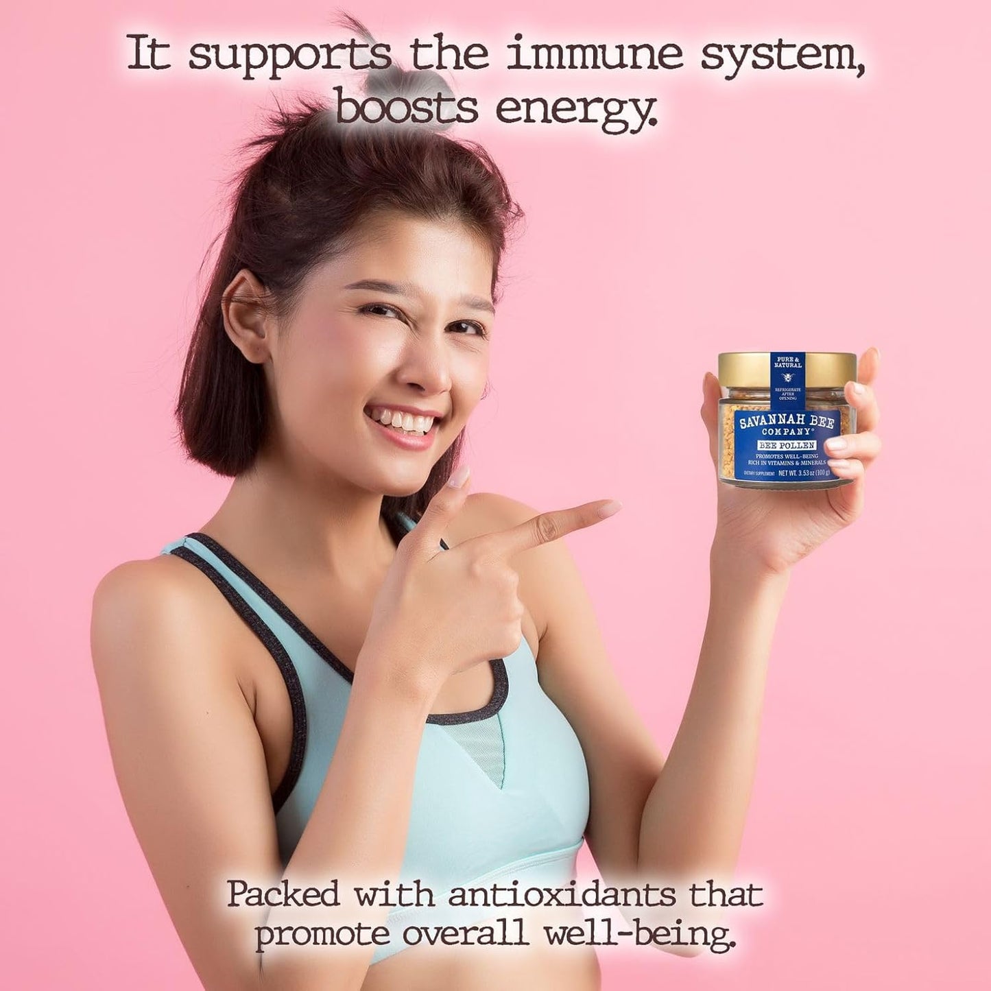 Savannah Bee Company Bee Pollen Supplement - Immune System Support - Antioxidant-Rich - Natural & Raw - Vitamins & Minerals